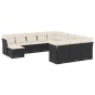vidaXL 12-tlg. Garten-Sofagarnitur mit Kissen Schwarz Poly Rattan vidaXL 12-tlg. Garten-Sofagarnitur mit Kissen Schwarz Poly Rattan
