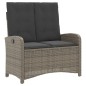 vidaXL Gartenbank Verstellbar mit Kissen Grau Poly Rattan vidaXL Gartenbank Verstellbar mit Kissen Grau Poly Rattan
