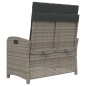 vidaXL Gartenbank Verstellbar mit Kissen Grau Poly Rattan vidaXL Gartenbank Verstellbar mit Kissen Grau Poly Rattan