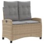 vidaXL Gartenbank Verstellbar mit Kissen Beige Poly Rattan vidaXL Gartenbank Verstellbar mit Kissen Beige Poly Rattan