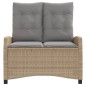 vidaXL Gartenbank Verstellbar mit Kissen Beige Poly Rattan vidaXL Gartenbank Verstellbar mit Kissen Beige Poly Rattan