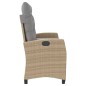 vidaXL Gartenbank Verstellbar mit Kissen Beige Poly Rattan vidaXL Gartenbank Verstellbar mit Kissen Beige Poly Rattan