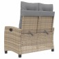 vidaXL Gartenbank Verstellbar mit Kissen Beige Poly Rattan vidaXL Gartenbank Verstellbar mit Kissen Beige Poly Rattan