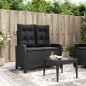vidaXL Gartenbank Verstellbar mit Kissen Schwarz Poly Rattan vidaXL Gartenbank Verstellbar mit Kissen Schwarz Poly Rattan