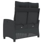 vidaXL Gartenbank Verstellbar mit Kissen Schwarz Poly Rattan vidaXL Gartenbank Verstellbar mit Kissen Schwarz Poly Rattan