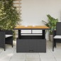 vidaXL Gartentisch Schwarz 110x110x71 cm Poly Rattan und Akazienholz vidaXL Gartentisch Schwarz 110x110x71 cm Poly Rattan und Akazienholz