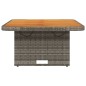 vidaXL Gartentisch Grau 80x80x71 cm Poly Rattan und Akazienholz vidaXL Gartentisch Grau 80x80x71 cm Poly Rattan und Akazienholz