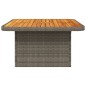 vidaXL Gartentisch Grau 80x80x71 cm Poly Rattan und Akazienholz vidaXL Gartentisch Grau 80x80x71 cm Poly Rattan und Akazienholz