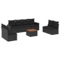vidaXL 9-tlg. Garten-Sofagarnitur mit Kissen Schwarz Poly Rattan vidaXL 9-tlg. Garten-Sofagarnitur mit Kissen Schwarz Poly Rattan