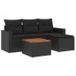 vidaXL 5-tlg. Garten-Sofagarnitur mit Kissen Schwarz Poly Rattan vidaXL 5-tlg. Garten-Sofagarnitur mit Kissen Schwarz Poly Rattan