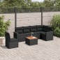 vidaXL 7-tlg. Garten-Sofagarnitur mit Kissen Schwarz Poly Rattan vidaXL 7-tlg. Garten-Sofagarnitur mit Kissen Schwarz Poly Rattan