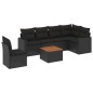 vidaXL 7-tlg. Garten-Sofagarnitur mit Kissen Schwarz Poly Rattan vidaXL 7-tlg. Garten-Sofagarnitur mit Kissen Schwarz Poly Rattan