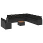 vidaXL 12-tlg. Garten-Sofagarnitur mit Kissen Schwarz Poly Rattan vidaXL 12-tlg. Garten-Sofagarnitur mit Kissen Schwarz Poly Rattan