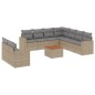 vidaXL 10-tlg. Garten-Sofagarnitur mit Kissen Beige Poly Rattan vidaXL 10-tlg. Garten-Sofagarnitur mit Kissen Beige Poly Rattan