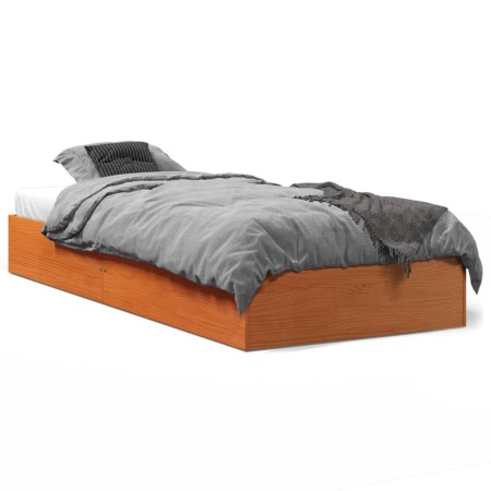 vidaXL Massivholzbett Wachsbraun 75x190 cm Kiefer