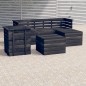 vidaXL 6-tlg. Garten-Sofagarnitur aus Paletten Kiefernholz Dunkelgrau vidaXL 6-tlg. Garten-Sofagarnitur aus Paletten Kiefernholz Dunkelgrau