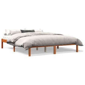 vidaXL Massivholzbett Wachsbraun 150x200 cm Kiefer