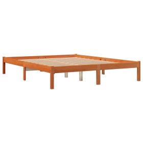 vidaXL Massivholzbett Wachsbraun 150x200 cm Kiefer