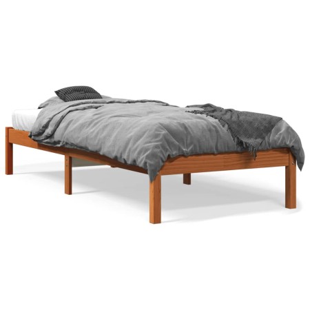 vidaXL Massivholzbett Wachsbraun 90x190 cm Kiefer