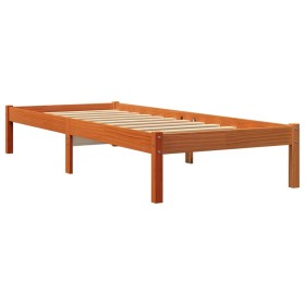 vidaXL Massivholzbett Wachsbraun 90x190 cm Kiefer