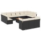 vidaXL 14-tlg. Garten-Sofagarnitur mit Kissen Schwarz Poly Rattan vidaXL 14-tlg. Garten-Sofagarnitur mit Kissen Schwarz Poly Rattan