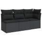 vidaXL Gartensofa mit Kissen 3-Sitzer Schwarz Poly Rattan vidaXL Gartensofa mit Kissen 3-Sitzer Schwarz Poly Rattan