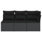 vidaXL Gartensofa mit Kissen 3-Sitzer Schwarz Poly Rattan vidaXL Gartensofa mit Kissen 3-Sitzer Schwarz Poly Rattan