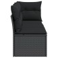 vidaXL Gartensofa mit Kissen 3-Sitzer Schwarz Poly Rattan vidaXL Gartensofa mit Kissen 3-Sitzer Schwarz Poly Rattan