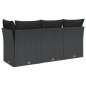 vidaXL Gartensofa mit Kissen 3-Sitzer Schwarz Poly Rattan vidaXL Gartensofa mit Kissen 3-Sitzer Schwarz Poly Rattan