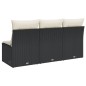 vidaXL Gartensofa mit Kissen 3-Sitzer Schwarz Poly Rattan vidaXL Gartensofa mit Kissen 3-Sitzer Schwarz Poly Rattan