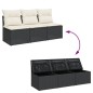 vidaXL Gartensofa mit Kissen 3-Sitzer Schwarz Poly Rattan vidaXL Gartensofa mit Kissen 3-Sitzer Schwarz Poly Rattan