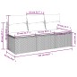 vidaXL Gartensofa mit Kissen 3-Sitzer Schwarz Poly Rattan vidaXL Gartensofa mit Kissen 3-Sitzer Schwarz Poly Rattan