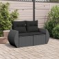 vidaXL Gartensofa mit Kissen 2-Sitzer Schwarz Poly Rattan vidaXL Gartensofa mit Kissen 2-Sitzer Schwarz Poly Rattan