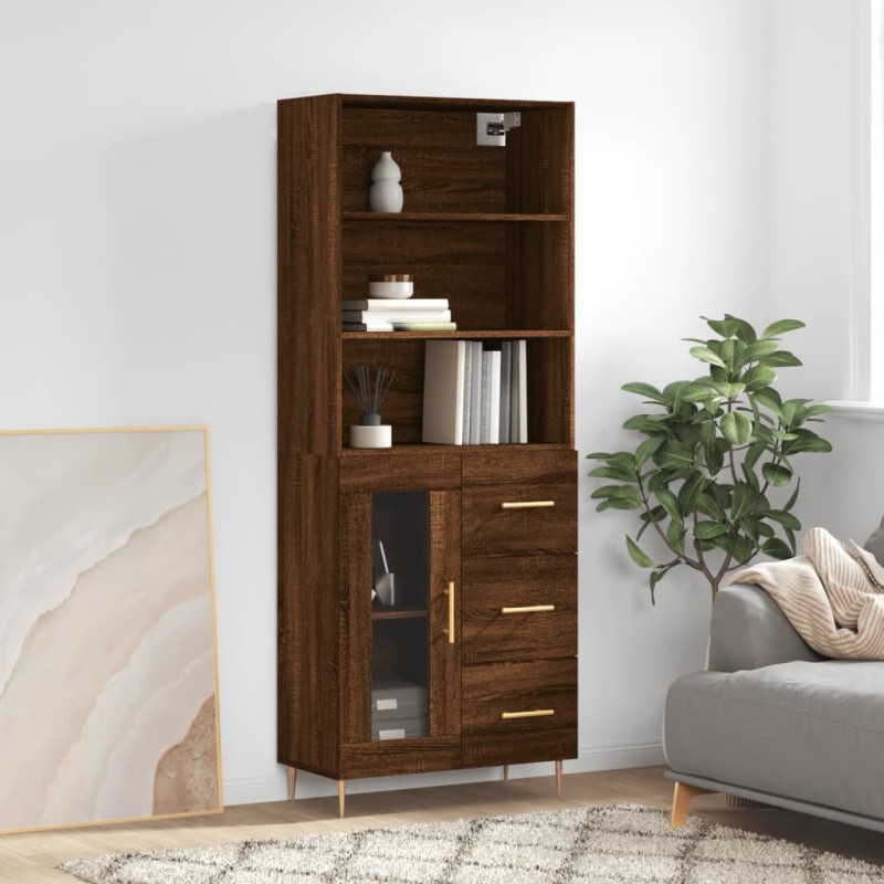 vidaXL Highboard Braun Eichen-Optik 69,5x34x180 cm Holzwerkstoff vidaXL Highboard Braun Eichen-Optik 69,5x34x180 cm Holzwerkstoff