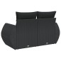 vidaXL Gartensofa mit Kissen 2-Sitzer Schwarz Poly Rattan vidaXL Gartensofa mit Kissen 2-Sitzer Schwarz Poly Rattan