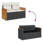 vidaXL Gartensofa mit Kissen 2-Sitzer Schwarz Poly Rattan vidaXL Gartensofa mit Kissen 2-Sitzer Schwarz Poly Rattan