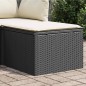 vidaXL Gartenhocker mit Kissen Schwarz 55x55x37 cm Poly Rattan vidaXL Gartenhocker mit Kissen Schwarz 55x55x37 cm Poly Rattan