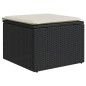 vidaXL Gartenhocker mit Kissen Schwarz 55x55x37 cm Poly Rattan vidaXL Gartenhocker mit Kissen Schwarz 55x55x37 cm Poly Rattan