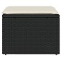 vidaXL Gartenhocker mit Kissen Schwarz 55x55x37 cm Poly Rattan vidaXL Gartenhocker mit Kissen Schwarz 55x55x37 cm Poly Rattan