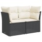 vidaXL Gartensofa mit Kissen 2-Sitzer Schwarz Poly Rattan vidaXL Gartensofa mit Kissen 2-Sitzer Schwarz Poly Rattan