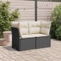 vidaXL Gartensofa mit Kissen 2-Sitzer Schwarz Poly Rattan vidaXL Gartensofa mit Kissen 2-Sitzer Schwarz Poly Rattan