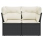 vidaXL Gartensofa mit Kissen 2-Sitzer Schwarz Poly Rattan vidaXL Gartensofa mit Kissen 2-Sitzer Schwarz Poly Rattan