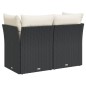 vidaXL Gartensofa mit Kissen 2-Sitzer Schwarz Poly Rattan vidaXL Gartensofa mit Kissen 2-Sitzer Schwarz Poly Rattan