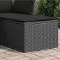 vidaXL Gartenhocker mit Kissen Schwarz 55x55x37 cm Poly Rattan vidaXL Gartenhocker mit Kissen Schwarz 55x55x37 cm Poly Rattan