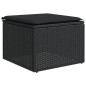 vidaXL Gartenhocker mit Kissen Schwarz 55x55x37 cm Poly Rattan vidaXL Gartenhocker mit Kissen Schwarz 55x55x37 cm Poly Rattan