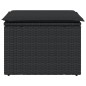 vidaXL Gartenhocker mit Kissen Schwarz 55x55x37 cm Poly Rattan vidaXL Gartenhocker mit Kissen Schwarz 55x55x37 cm Poly Rattan