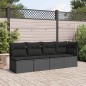 vidaXL Gartensofa mit Kissen 4-Sitzer Schwarz Poly Rattan vidaXL Gartensofa mit Kissen 4-Sitzer Schwarz Poly Rattan