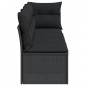 vidaXL Gartensofa mit Kissen 4-Sitzer Schwarz Poly Rattan vidaXL Gartensofa mit Kissen 4-Sitzer Schwarz Poly Rattan