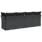 vidaXL Gartensofa mit Kissen 4-Sitzer Schwarz Poly Rattan vidaXL Gartensofa mit Kissen 4-Sitzer Schwarz Poly Rattan