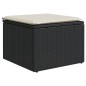 vidaXL Gartenhocker mit Kissen Schwarz 55x55x37 cm Poly Rattan vidaXL Gartenhocker mit Kissen Schwarz 55x55x37 cm Poly Rattan